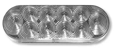 J-66-C – JAMMY Trailer Light, Stop/Turn/Tail/ Backup/ Reverse Light LED Oval Clear Lens 6 Inch 10 Diode Configuration